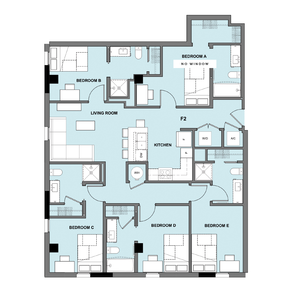 5 Bed, 5 Bath (F2)​